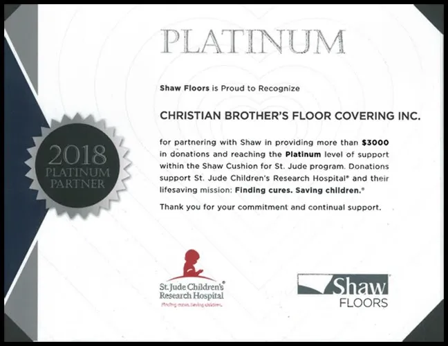 christian-brothers-shaw-platinum-certificate Platinum certificate | Christian Brothers Flooring & Interiors